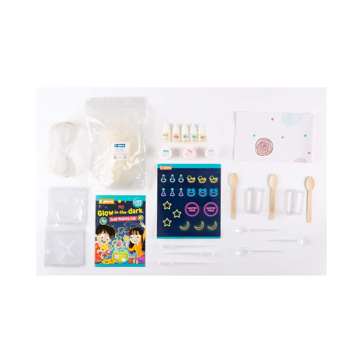 Explore STEM Learner My Glow-in-The-Dark Soap Making Lab, Educational DIY Activity Toy Kit for Boys and Girls 6+, Science Experiment Kit, Safe Tested Materials, One Size