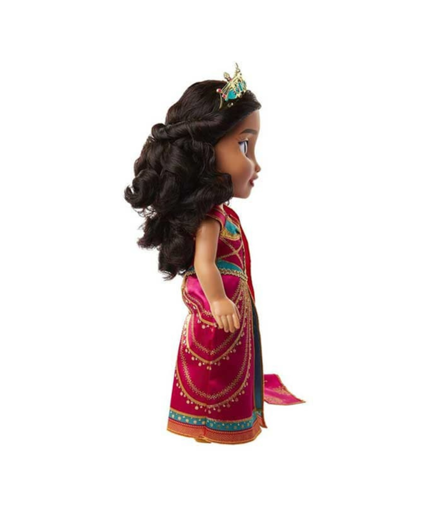 Disney Aladdin Musical Doll Jasmine, JAKKS Pacific, 14 Inch Princess Doll with Music Elegant Dress and Sparkling Crown, Requires 2 AAA Batteries, Girls Birthday Gift, Model 86131