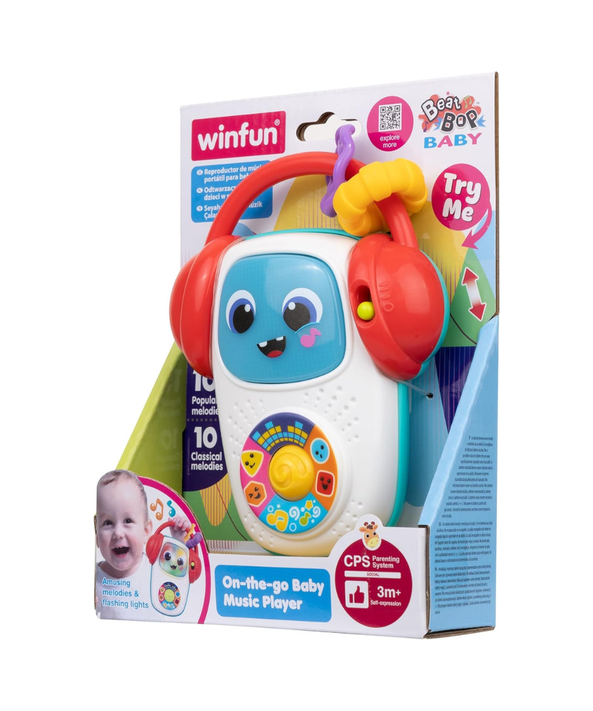 Winfun On-the-Go Baby Music Player Interactive Musical Toy for Toddlers 3-36 Months with Lights and Fun Tunes