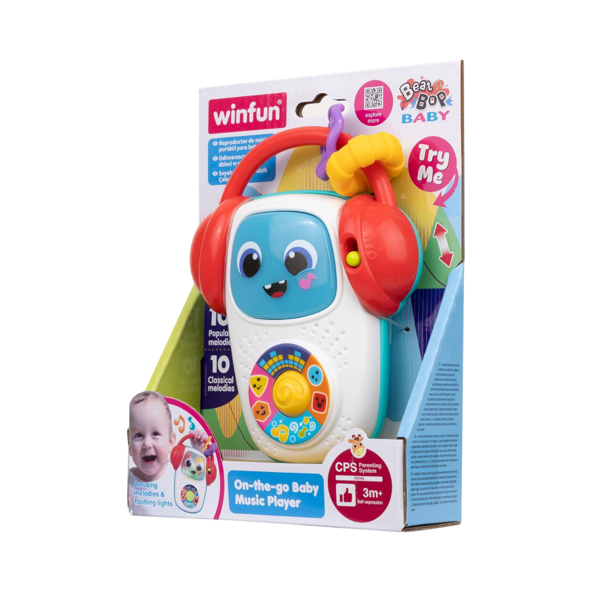 Winfun On-the-Go Baby Music Player Interactive Musical Toy for Toddlers 3-36 Months with Lights and Fun Tunes