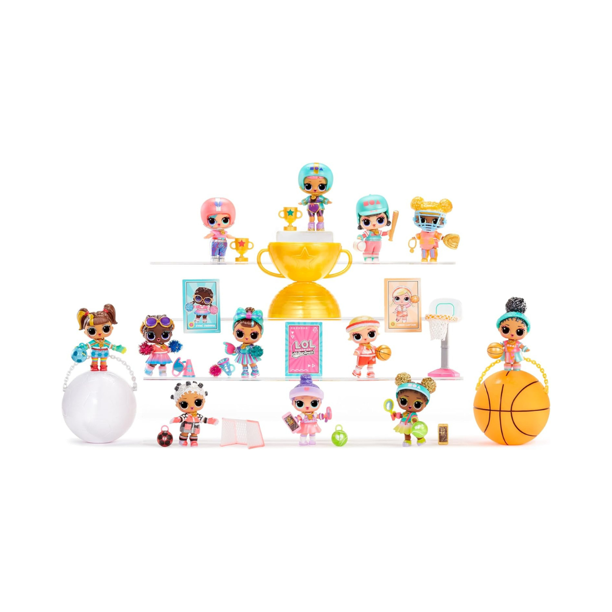 LOL Surprise All Star Sports Vault Tots Collectible Dolls for Kids with 8 Surprises Sports Accessories Bottle Medal Fashions and Trading Card Blind Ball Packaging for Girls Ages 3 and Up