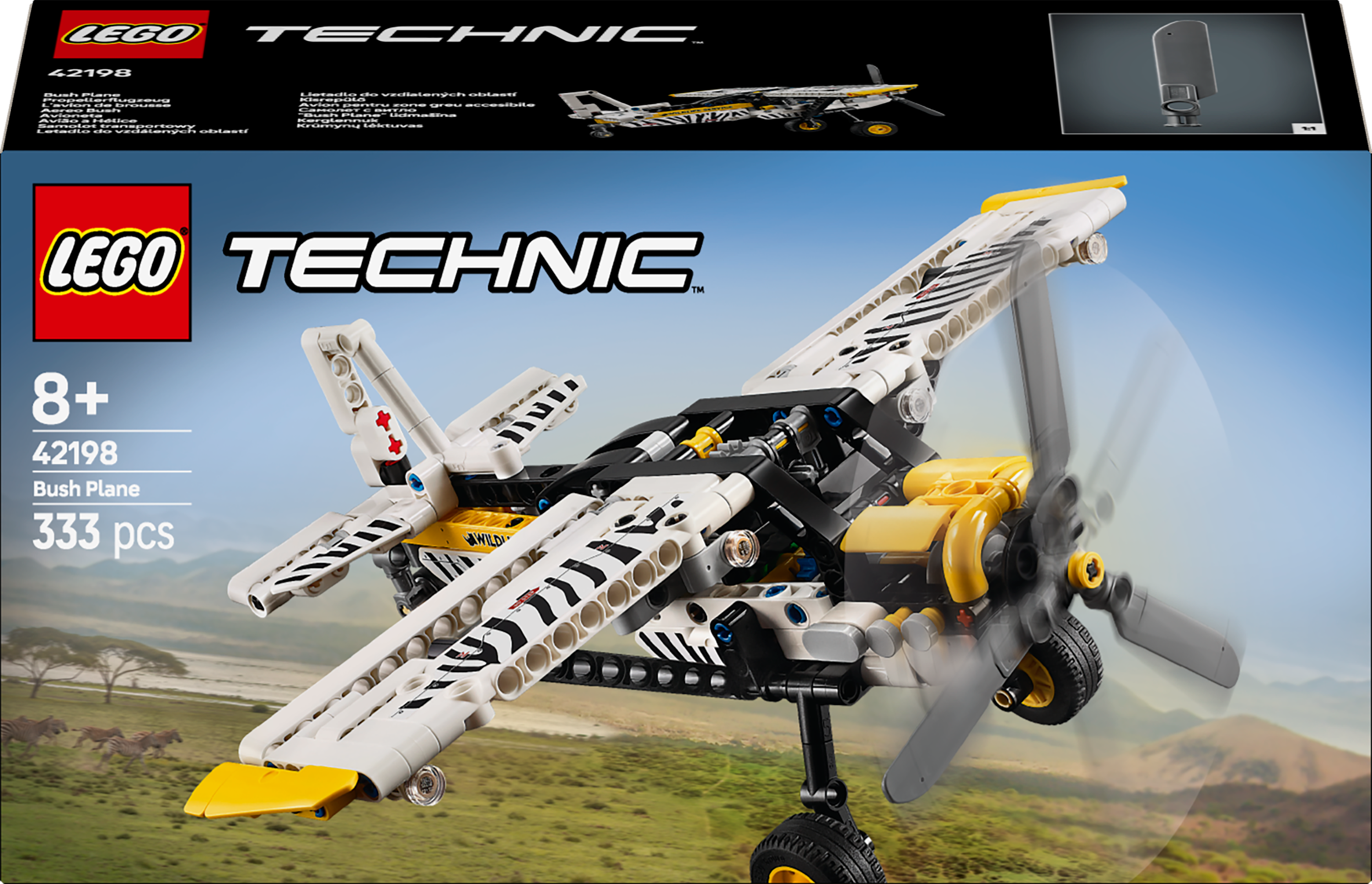 LEGO Technic 42198 Bush Plane V29 for Boys 8+ Realistic Aircraft Building Toy with Rotating Propeller