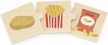 Viga Connecting Game, Food, Farm to Table, 24 Piece Mix & Match Puzzle, Montessori Wooden Toy, Develops Sensory, Cognitive & Fine Motor Skills, Non-Toxic & Eco-friendly Kids Educational Toy, 18M+