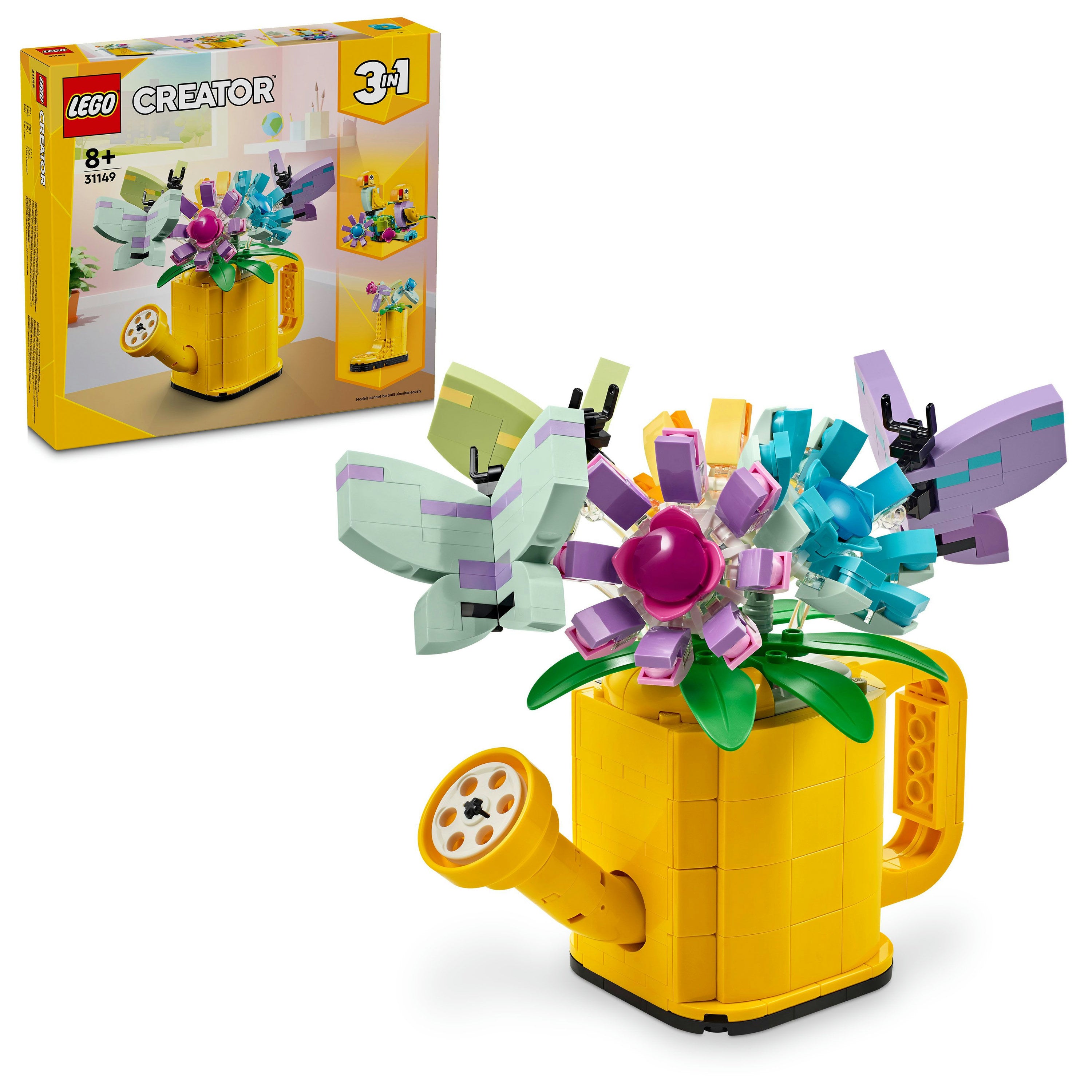 LEGO Creator 31149 Flowers in Watering Can V29 for Unisex 8+ Decorative Flower Pot Construction Toy