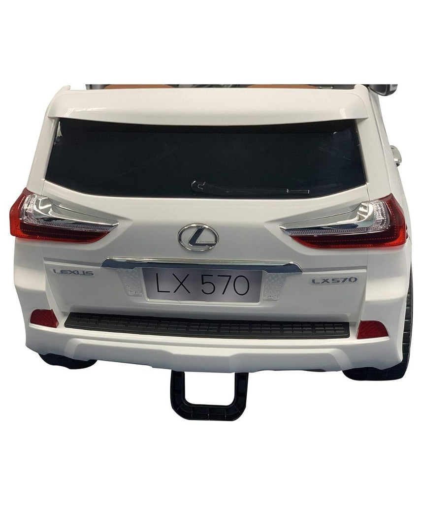 Lovely Baby Licensed Lexus LX570 Kid's Electric Ride-On Car with Remote Control, LED Lights, Music, Bluetooth, White, 3+ Years