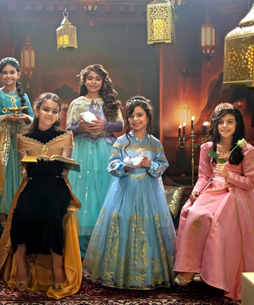 Party Centre - Disney Golden Princess Cinderella Prestige Dress Up Costume with Headpiece, Medium (7-8 Years)