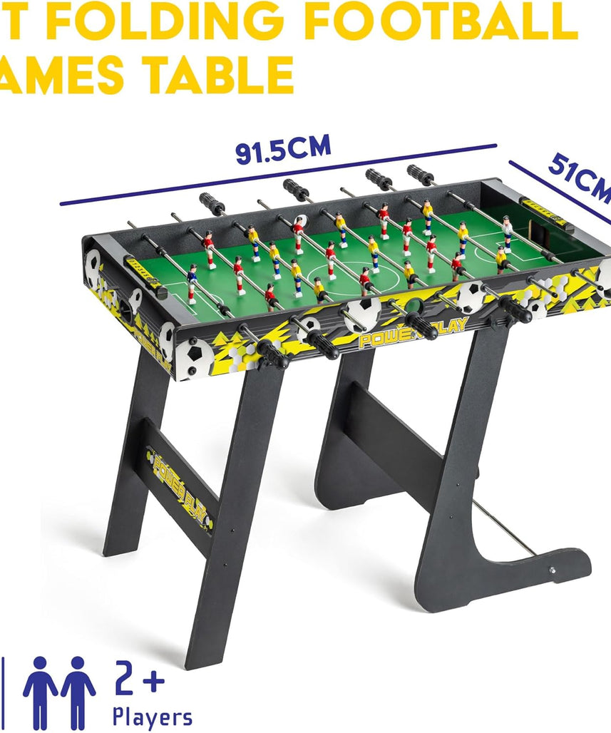 Powerplay 3ft Folding Football Table Game, Mini Table Football for Kids and Adults, Compact Foosball Table, Portable Design with Easy Storage, Indoor Game Table for Boys and Girls 5 Years+