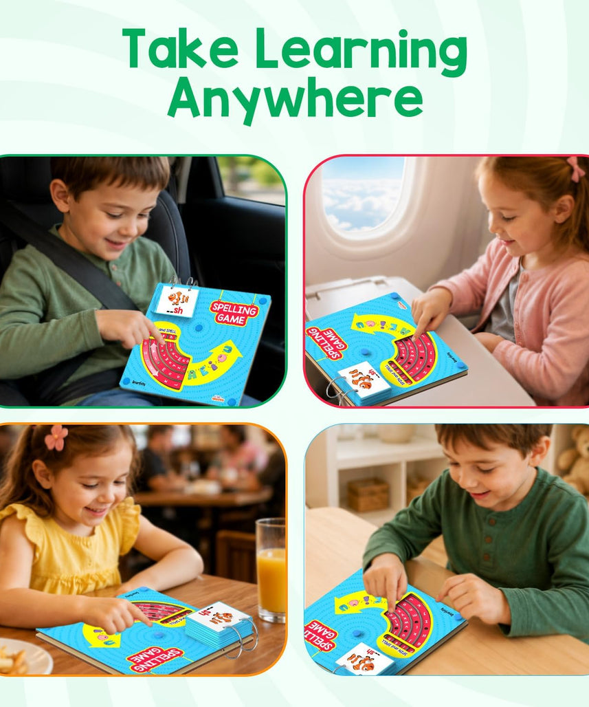 Smartivity Spelling Game Learning Toy for Kids 4-8 Years Old I 50+ Picture Cards I Birthday Gift I Educational Word & Vocabulary Building Toy with Rotating Letter Wheels I Travel-Friendly