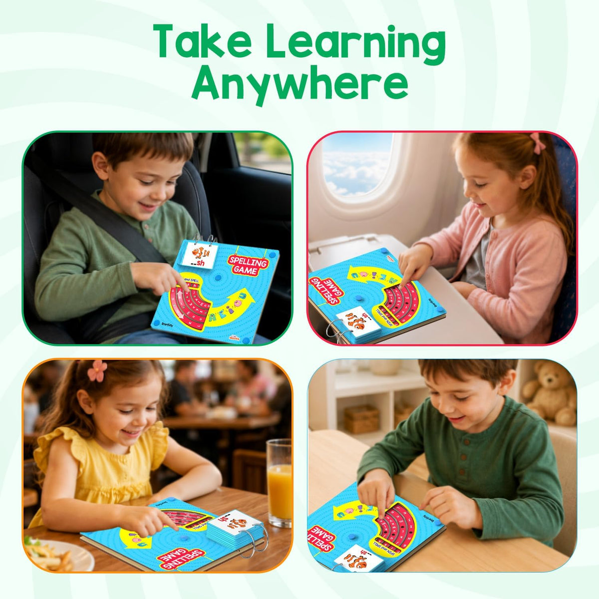Smartivity Spelling Game Learning Toy for Kids 4-8 Years Old I 50+ Picture Cards I Birthday Gift I Educational Word & Vocabulary Building Toy with Rotating Letter Wheels I Travel-Friendly