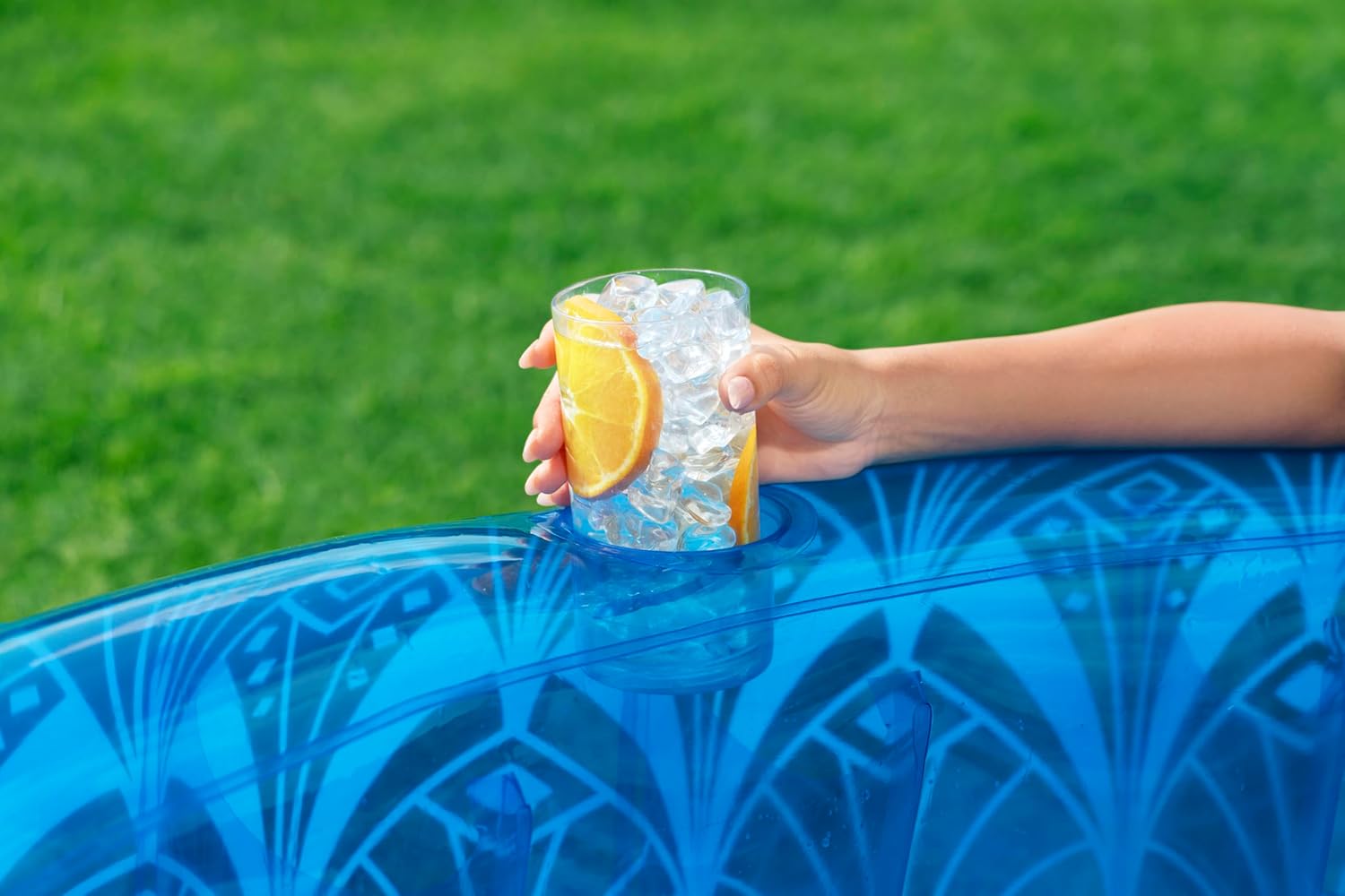 Bestway Bohemian Blue Inflatable Pool 168X53cm, Outdoor & Indoor Relaxation & Play, Family Pools, Artistic Design, Extra-wide Sidewalls For Stability, Quick Easy Setup, Perfect For Families With Kids