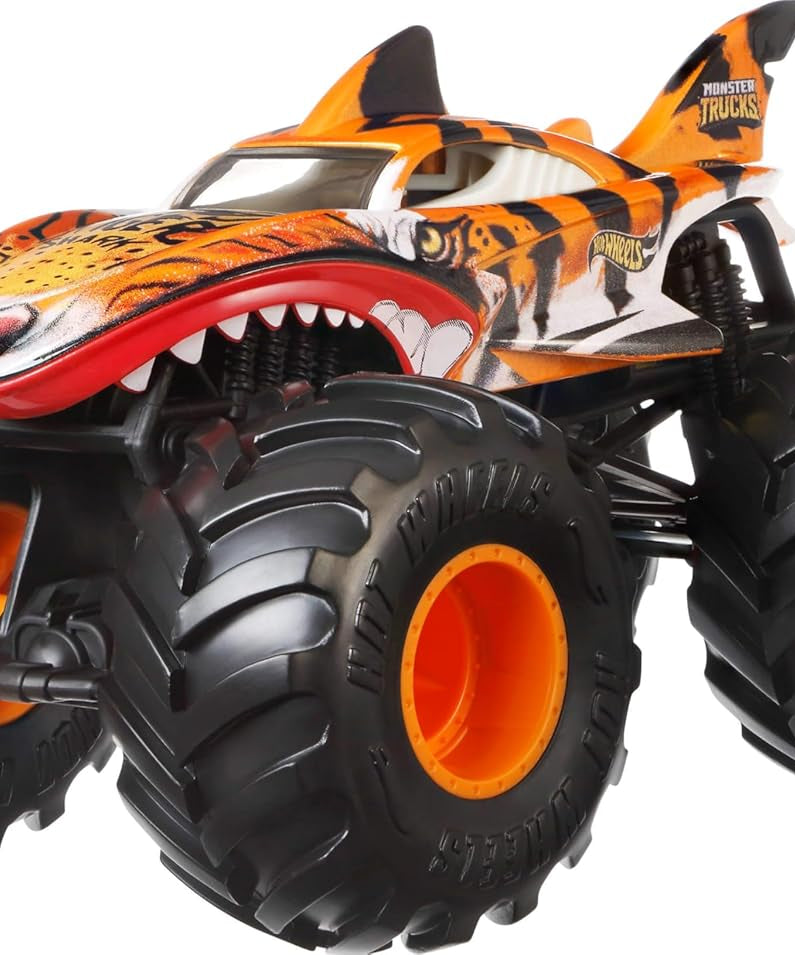 Hot Wheels Monster Trucks, Oversized Monster Truck, 1:24 Scale Die Cast Toy Truck with Giant Wheels and Cool Designs, JDR02