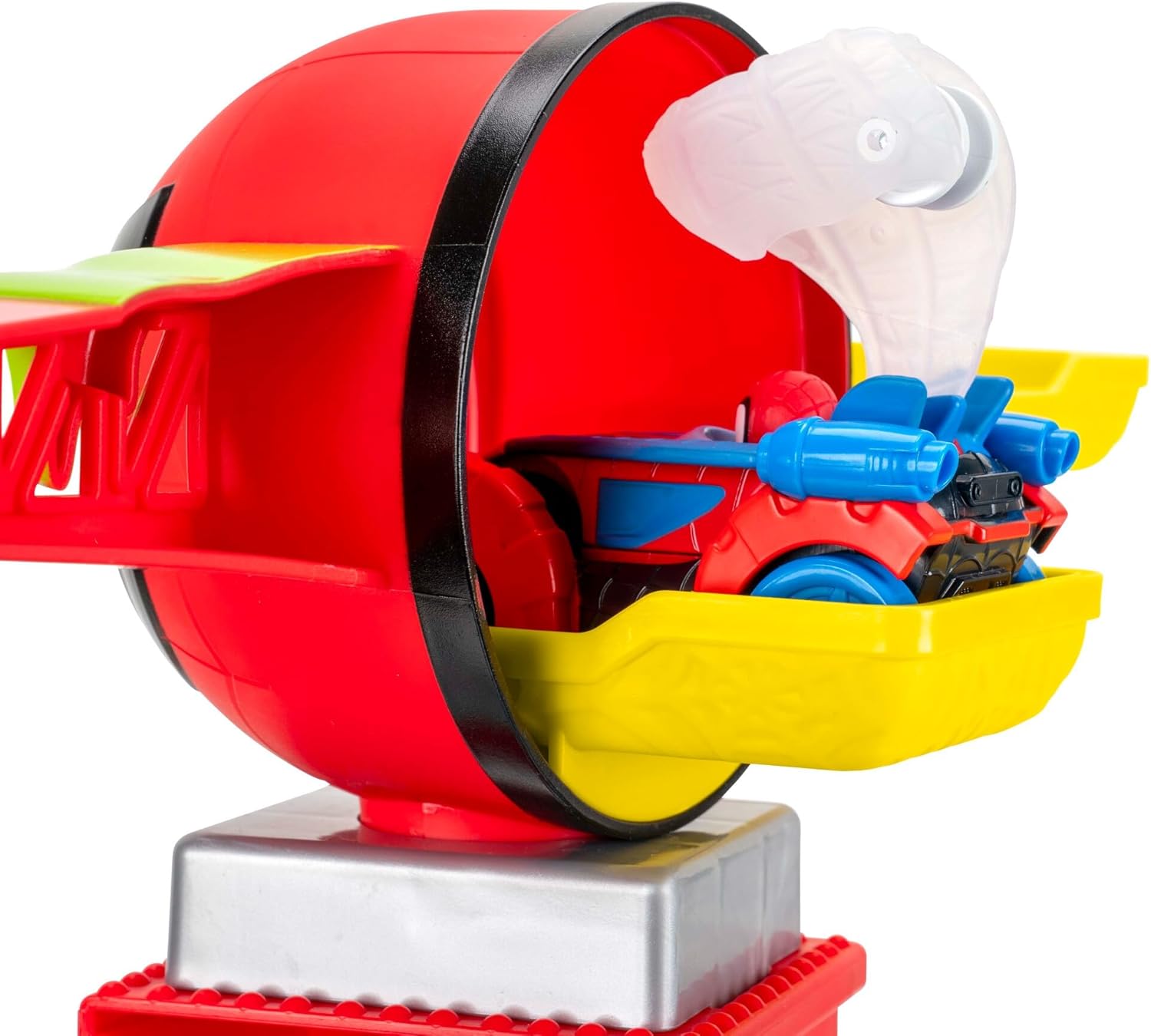 Spidey N Friends Construction Zone Chaos Track Set, Deluxe 2-Foot High Race Track Features Zip Line, Action Zones, & 2 Separate Tracks with Two 3-Inch Vehicles, Kids Toys, Gift, Playset, 3 Years+