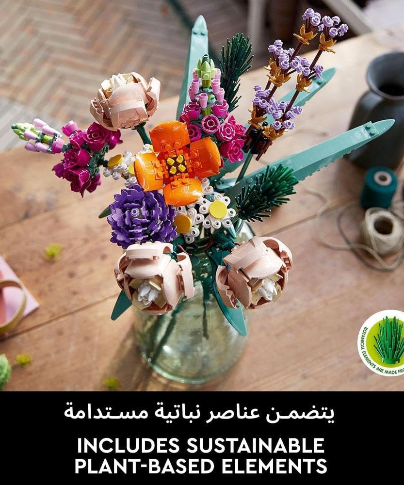 LEGO Botanicals Flower Bouquet - Artificial Flowers Set for Adults incl. Roses, Snapdragons, Poppies, Asters & Daisies - Ramadan Gift Idea for Women and Men - Botanical Collection - 10280