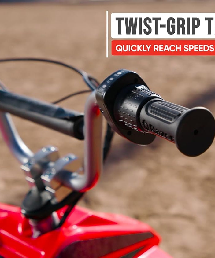 Razor Dirt Quad Electric 4-Wheeler, Red, 24V Battery Powered Kids Quad Bike, Speed Up to 8 mph (13 km/h), Forward and Reverse, Pneumatic Tires, Up to 80 Minutes Ride Time, Ages 8+