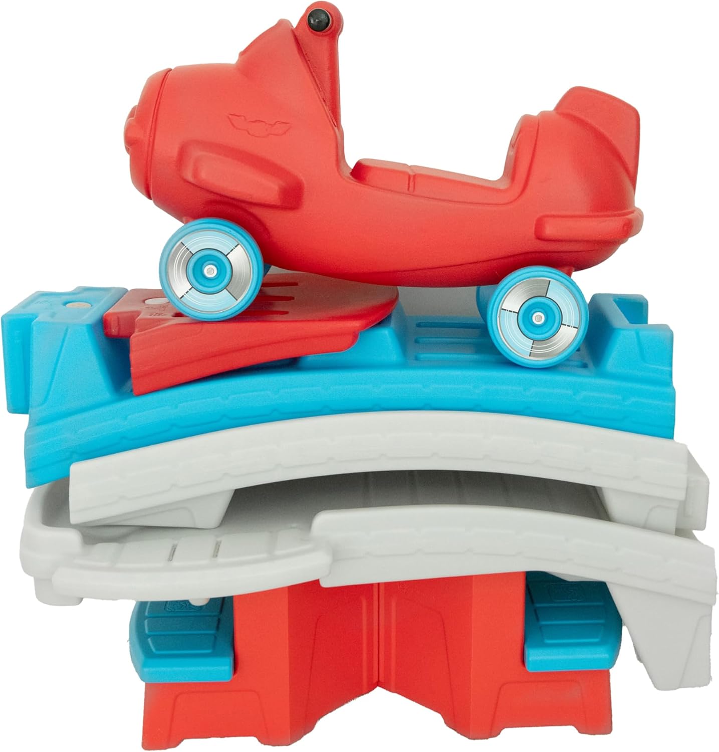 Step2 Sky Rider Up & Down Roller Coaster Ride-On Toy with Airplane Coaster Car, Indoor & Outdoor Playset for Toddlers, Durable Plastic Track, Red, 2+ Years
