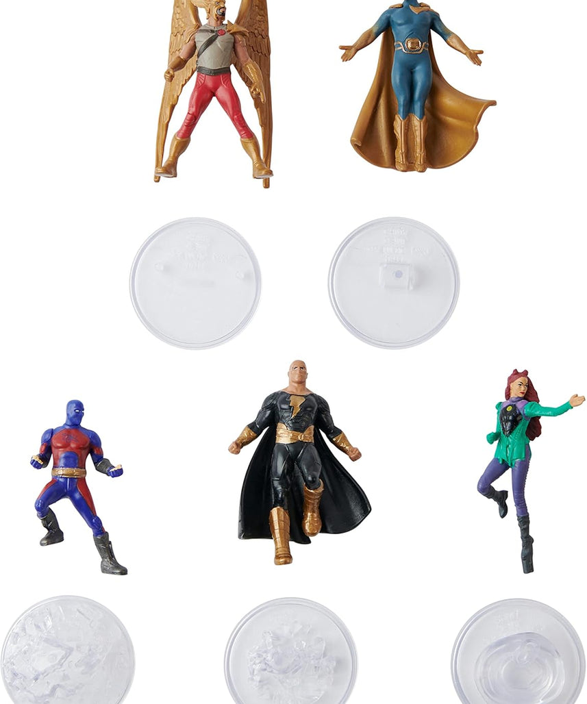 مجموعة مجسمات فيلم دي سي بلاك آدم، 5 قطع، مقاس 2 بوصة، مجسمات جمعية العدالة مع حوامل للأطفال، هدية لعبة بطل خارق