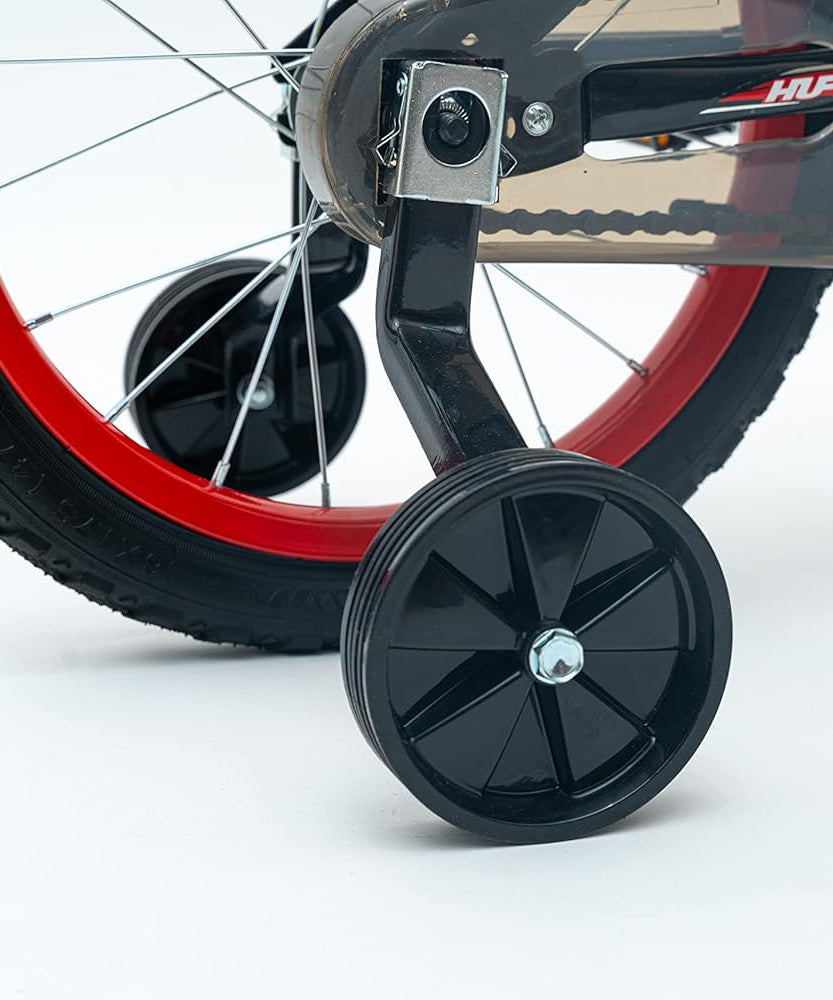 Huffy Moto X 16 Inch Kids Bike, Black, Unisex Youth Bicycle with Stabilisers, BMX Styling, Quick Connect Assembly, Ages 5-7