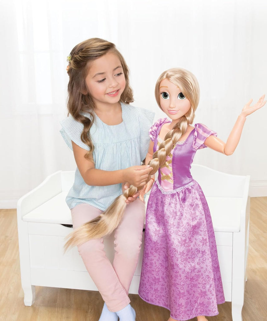 Disney Princess Playdate Rapunzel Doll 32 Inch, Large Tangled Princess Doll with Poseable Features and Styling Hair, Role Play Toy for Kids, Movie-Accurate Disney Character, 3 Years+