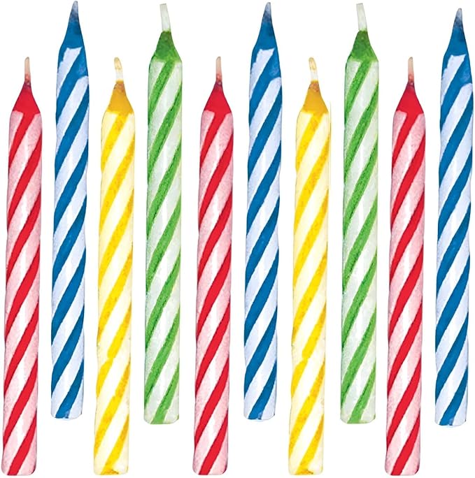 Amscan Magic Re-Light Party Candles-2 1/2" | Assorted Colors | 10 Pcs, 2.5", Multicolor