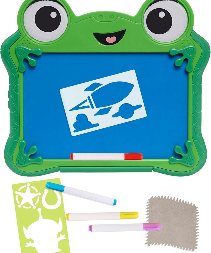 Disney and Pixar Toy Story 5 Dry Erase Glow Lilypad Drawing Board with Neon Markers and Stencils, Reusable Light-Up Drawing Tablet for Kids, Ages 3+