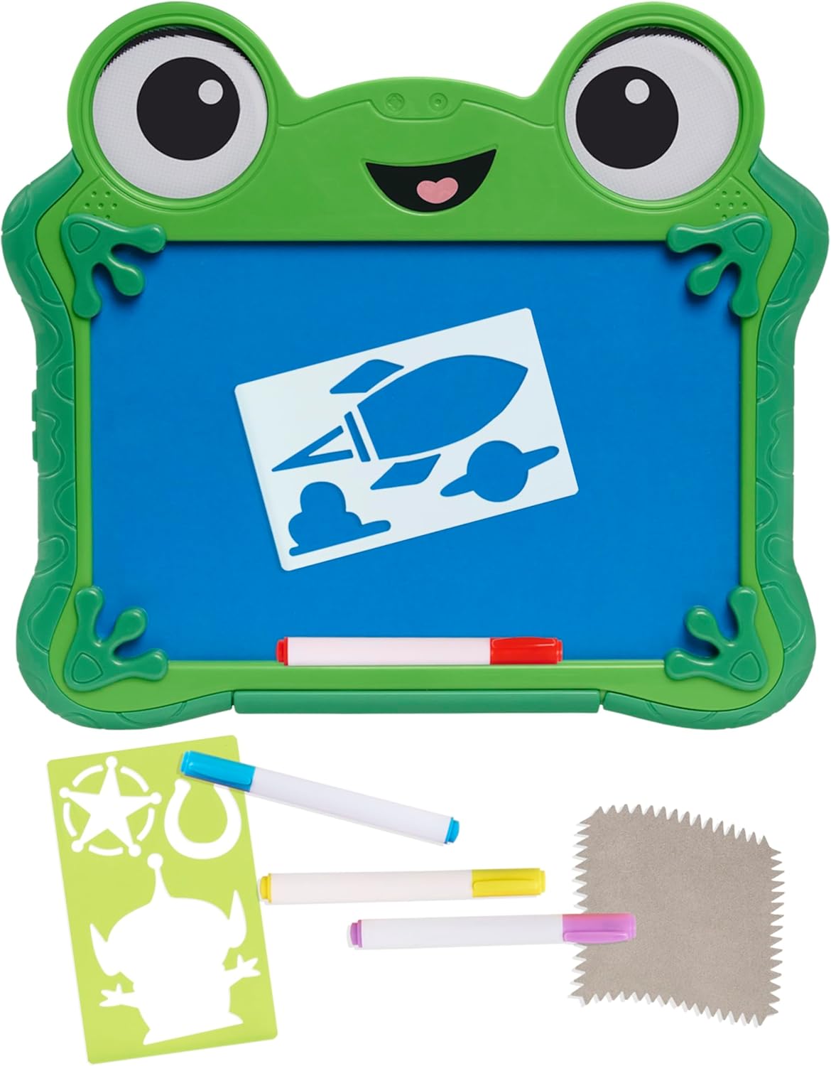 Disney and Pixar Toy Story 5 Dry Erase Glow Lilypad Drawing Board with Neon Markers and Stencils, Reusable Light-Up Drawing Tablet for Kids, Ages 3+