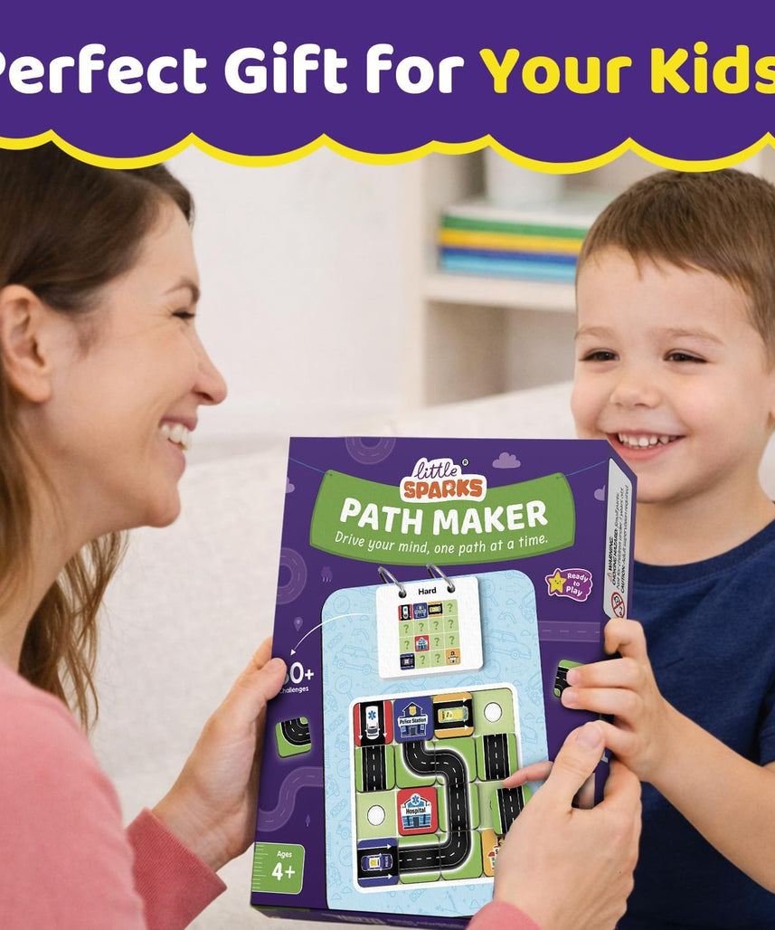 Smartivity Path Maker Brain Puzzle for Kids 4-8 Years Old I Guide Vehicles to Their Destination - 30+ Challenges I Logic & Problem-Solving Puzzle Game for Boys & Girls 4,5,6,7,8 Years