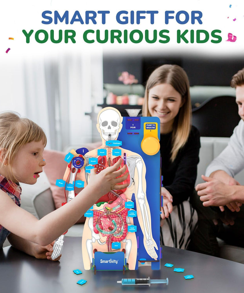 Smartivity Interactive Human Body Model for Kids 8-14 Years I Dynamic Body Parts & Organs + Learning Booklet | Birthday Gift for Boys & Girls | Educational Toy for 8,9,10,11,12,13,14 Years