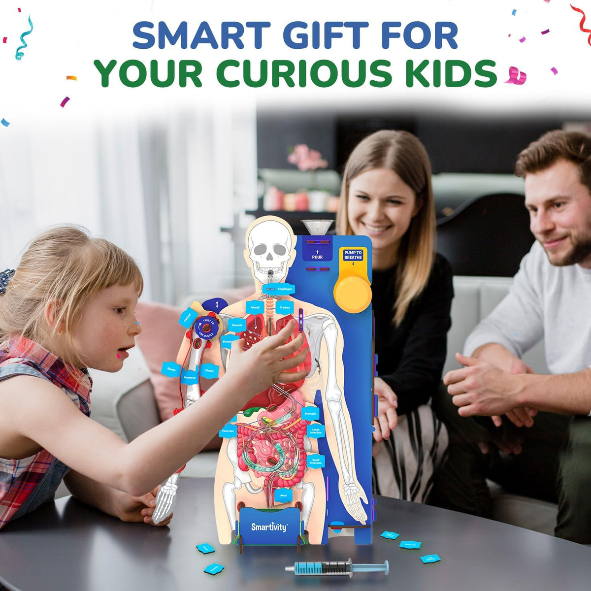 Smartivity Interactive Human Body Model for Kids 8-14 Years I Dynamic Body Parts & Organs + Learning Booklet | Birthday Gift for Boys & Girls | Educational Toy for 8,9,10,11,12,13,14 Years