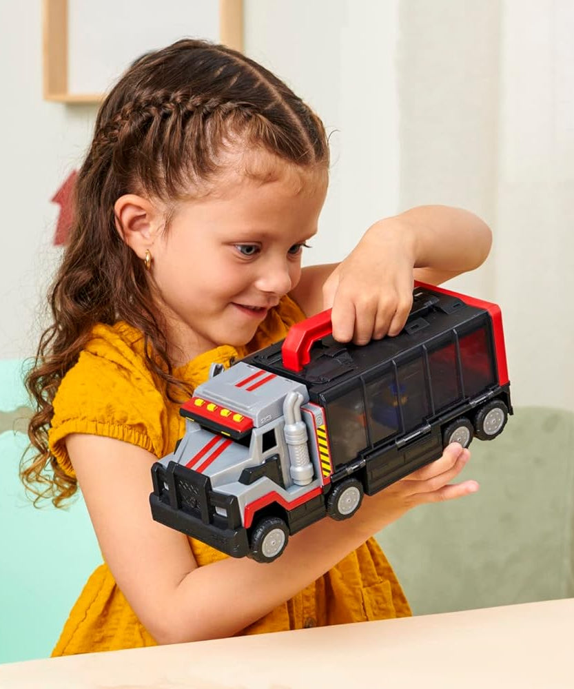 مجموعة لعب شاحنة كبيرة من PAW Patrol Big Truck Pups، مع 3 شخصيات، وكابينة متحركة، وحقيبة تخزين، ولعبة للأطفال