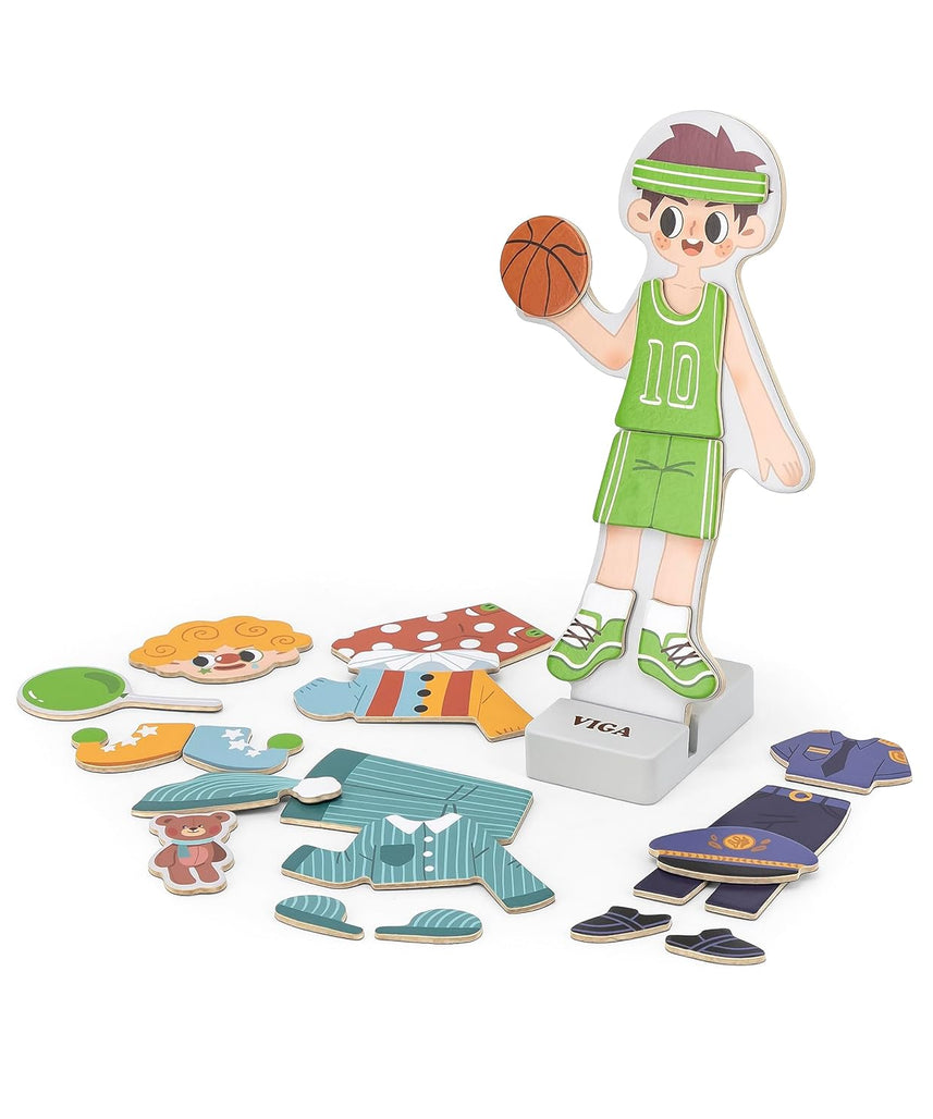 Viga Wooden Magnetic Puzzle Educational Dress Up - Boy