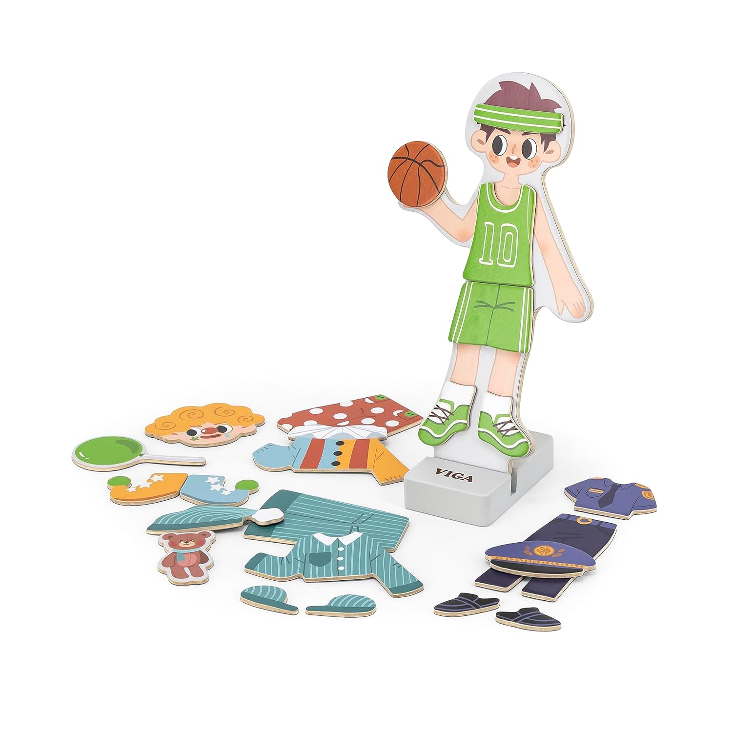 Viga Wooden Magnetic Puzzle Educational Dress Up - Boy