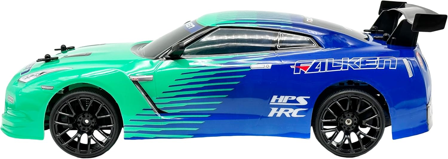 D-Power 1:10 Nissan GT-R Falken RC Car, 2.4GHz Remote Control, 7.4V USB Rechargeable Battery, Realistic Drift Design, Ages 6+