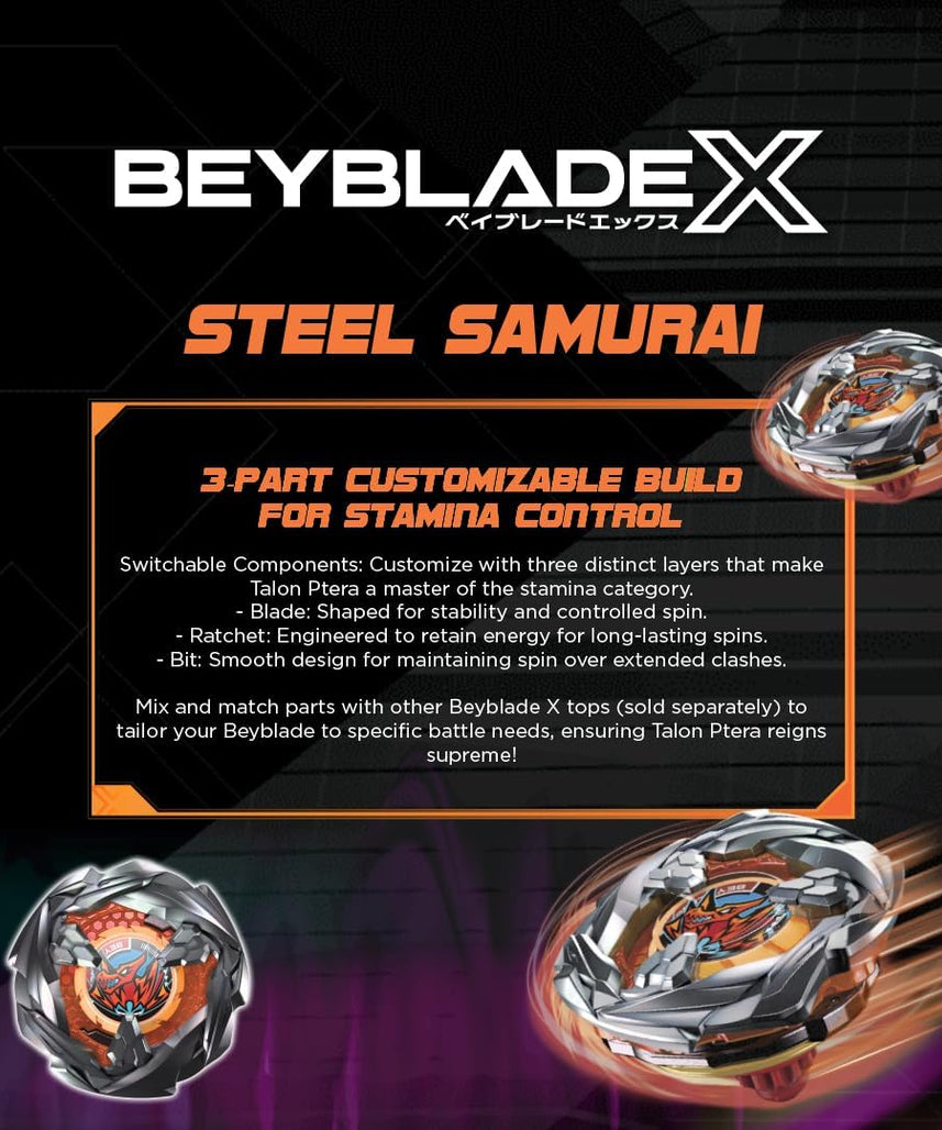 Takara Tomy Beyblade X Talon Ptera 3-80B, Balance Type Top with Customizable Parts, Bey Toy for 8+ Year Old Boys and Girls, Spinning Toys, Battle Tops
