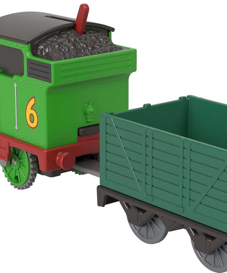 Fisher-Price Thomas and Friends Percy Classic Motorized Locomotive with Loading Wagon, Stimulates Toddlers' Play and Imagination, JGF94