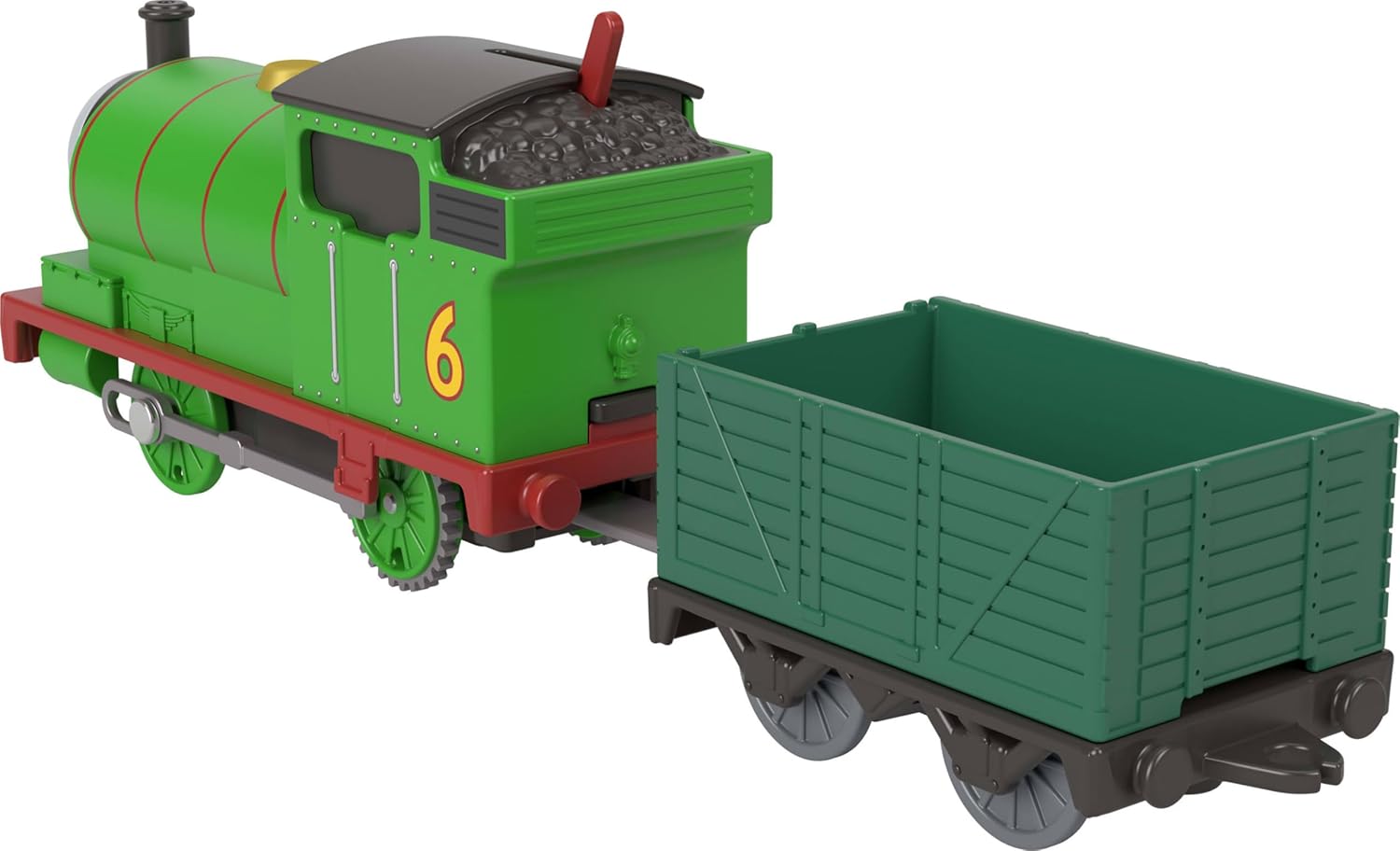 Fisher-Price Thomas and Friends Percy Classic Motorized Locomotive with Loading Wagon, Stimulates Toddlers' Play and Imagination, JGF94