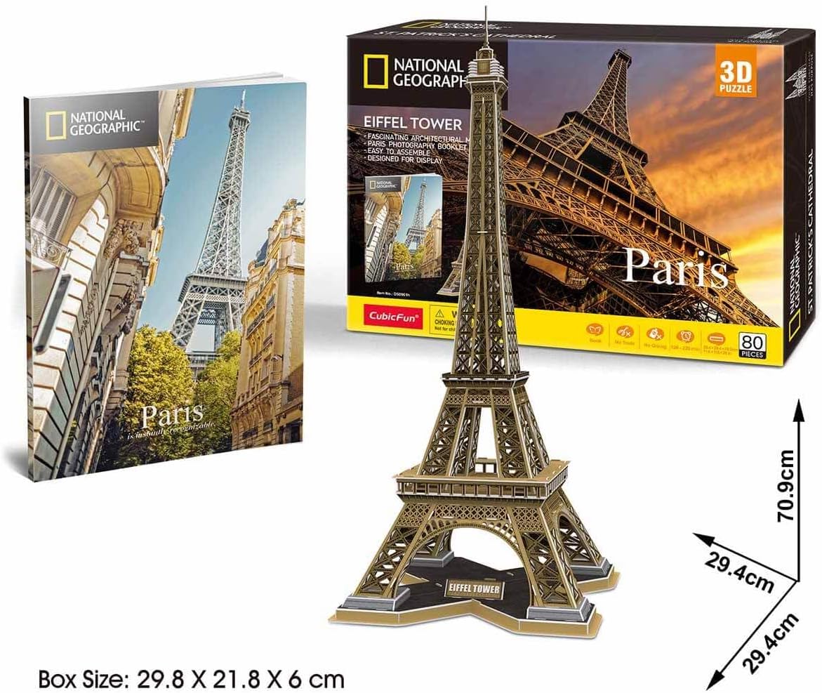 CubicFun National Geo 3D Puzzle Eiffel Towers 80-Piece