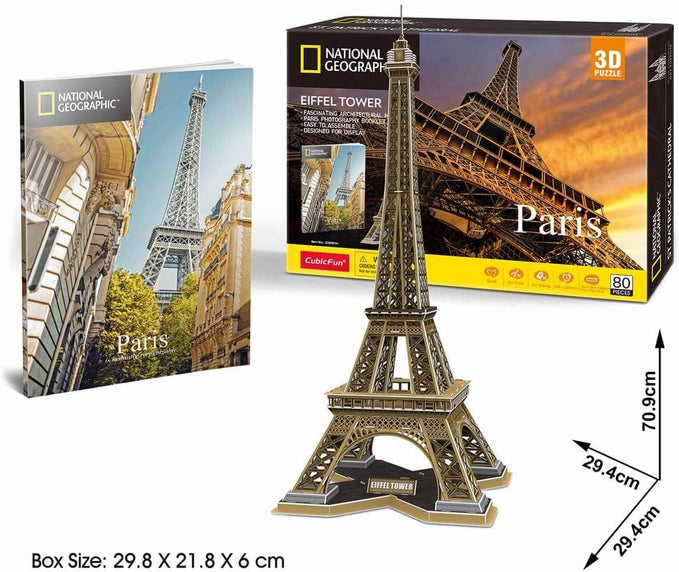 CubicFun National Geo 3D Puzzle Eiffel Towers 80-Piece