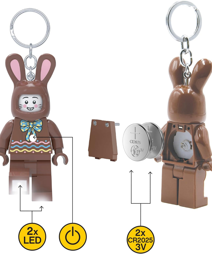 Lego IQ Minifigures Light Easter Chocolate Bunny Keychain, 7.6 cm Tall