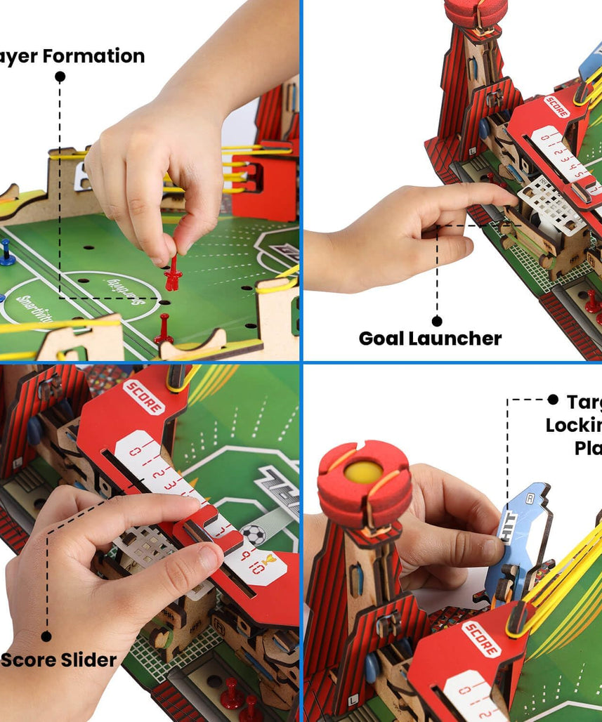 Smartivity DIY Mini Football, Soccer Table Stem Educational Fun Miniature Game Toys For Age 8 To 14, Toy For Boys & Girls 8-10-12-14, Science Toy, Educational Based Activity Game, Made In India
