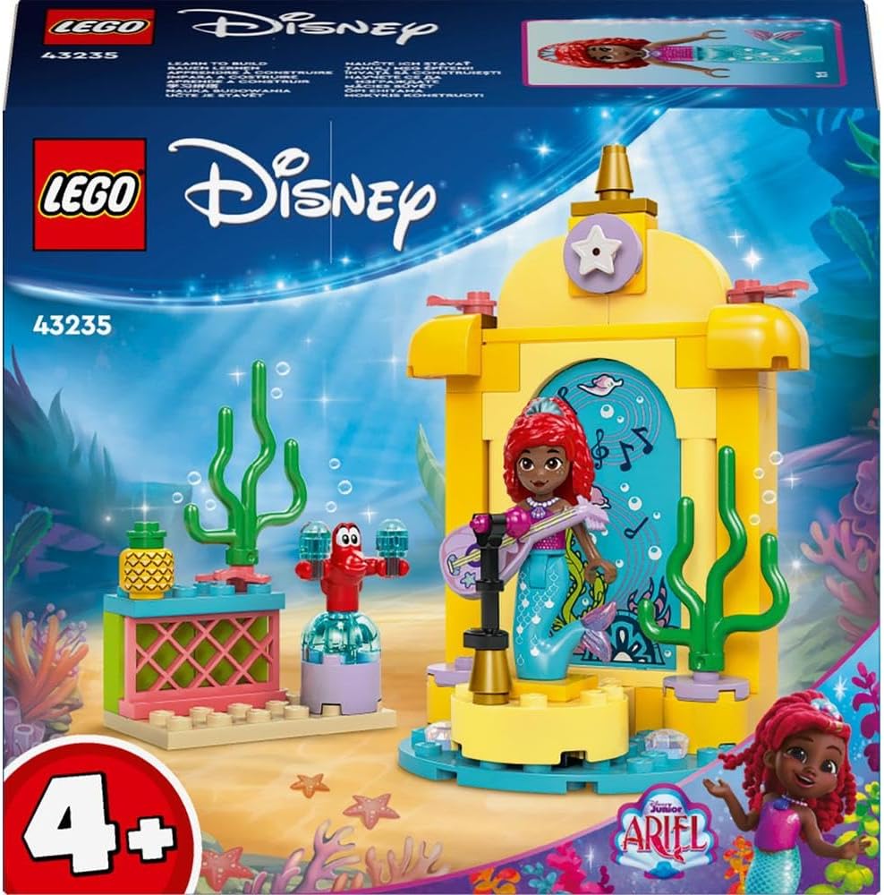 LEGO ǀ Disney Princess Ariel’s Music Stage, Buildable Toy for Kids, with a Mini-Doll Character and Sebastian Animal Figure, Fun Gift Idea for TV Show Fans, 4 Plus Year Old Girls and Boys 43235