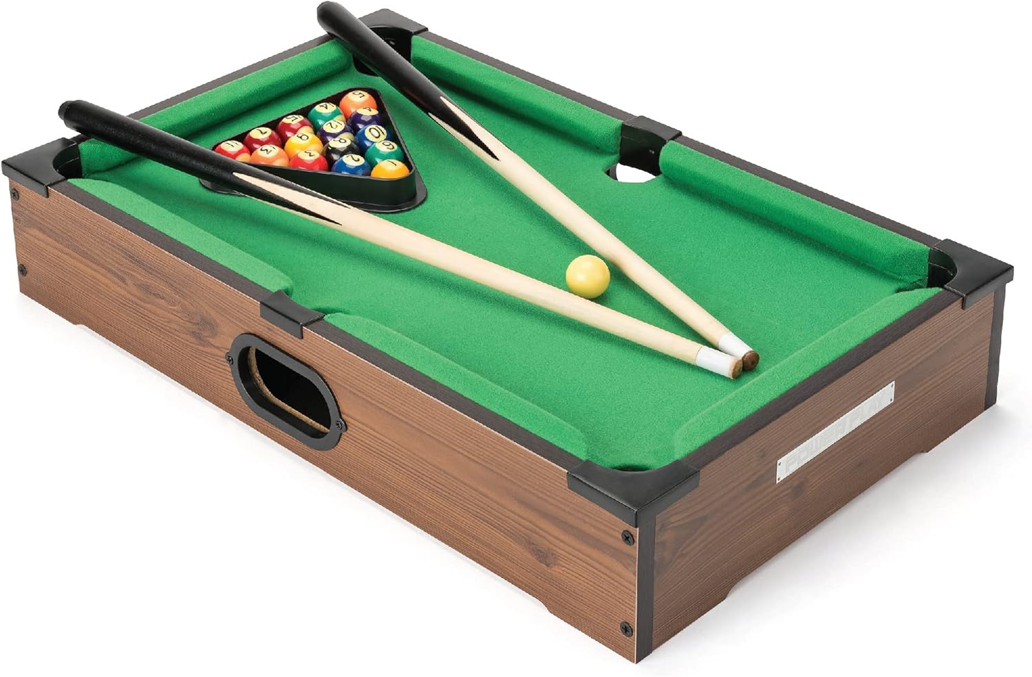 Power Play 20 Inch Pool Table, Kids Pool Game, Arcade Games for Boys and Girls 3+, Indoor and Outdoor Tabletop Game, Wooden Construction, Complete Billiard Set