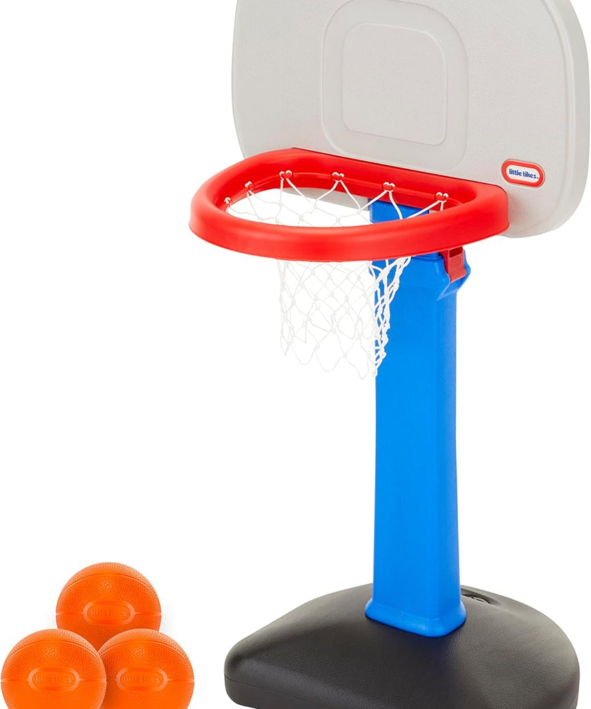 Little Tikes Totsports Easy Score Basketball Set, Adjustable Toddler Hoop with Round Backboard and 3 Balls, Indoor Outdoor Play, Ages 18 Months to 5 Years, Sport & Outdoor