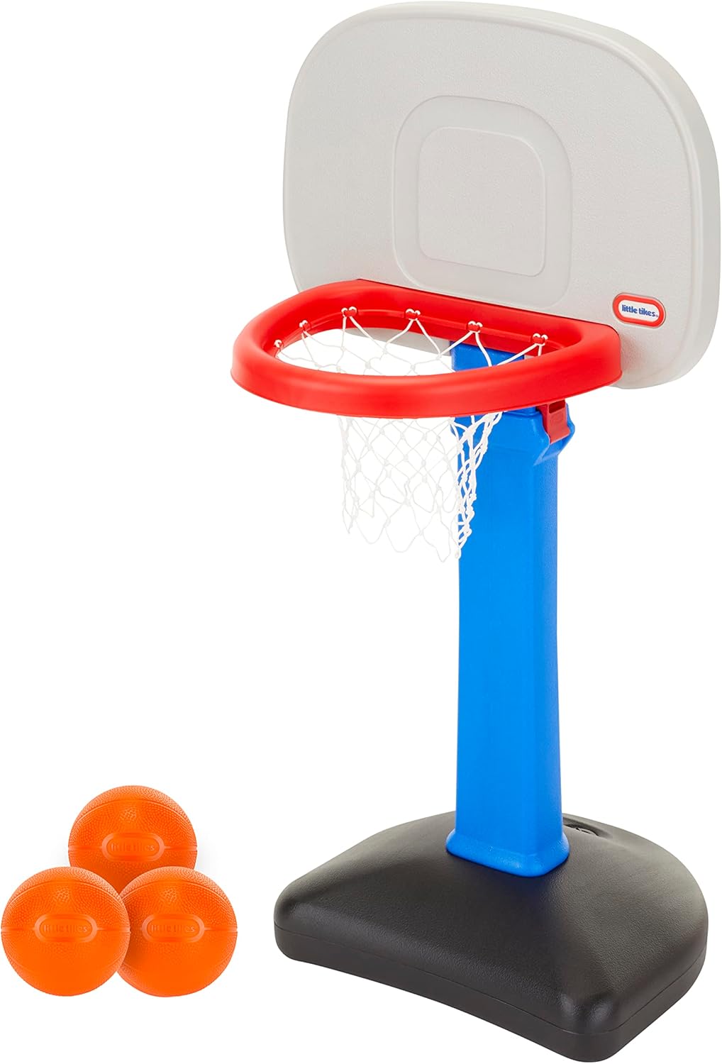 Little Tikes Totsports Easy Score Basketball Set, Adjustable Toddler Hoop with Round Backboard and 3 Balls, Indoor Outdoor Play, Ages 18 Months to 5 Years, Sport & Outdoor