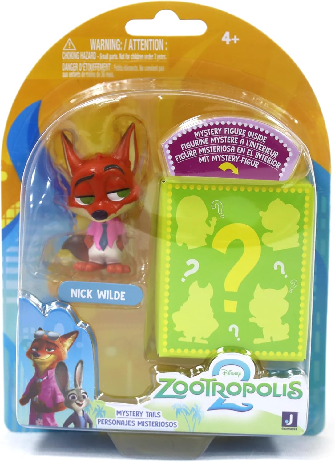 Disney Zootropolis 2 Figure 2-Pack - Nick Wilde with Mystery Figure, Official Zootopia 2 Movie Toys, Collectibles, Mystery Tails Figurines, Gift, Kids Toy, 4 Years+