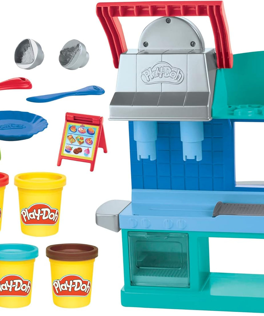 Play-Doh Kitchen Creations, Busy Chef's Restaurant Playset, 2-Sided Kitchen, Pretend Food Toys, Art & Craft, 5 Play-Doh Colors, Kids 3+