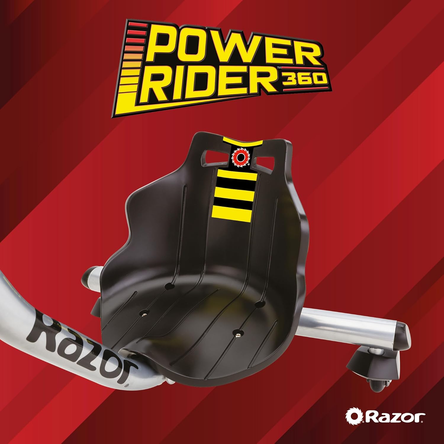 دراجة ثلاثية العجلات الكهربائية Razor PowerRider 360 للأطفال من سن 8 سنوات فما فوق، 12 فولت مع دواسة وقود بزر ضغط، سرعة تصل إلى 9 أميال في الساعة، مدة تشغيل 30 دقيقة، دوران 360 درجة وانزلاق، أقصى وزن للراكب 120 رطلاً