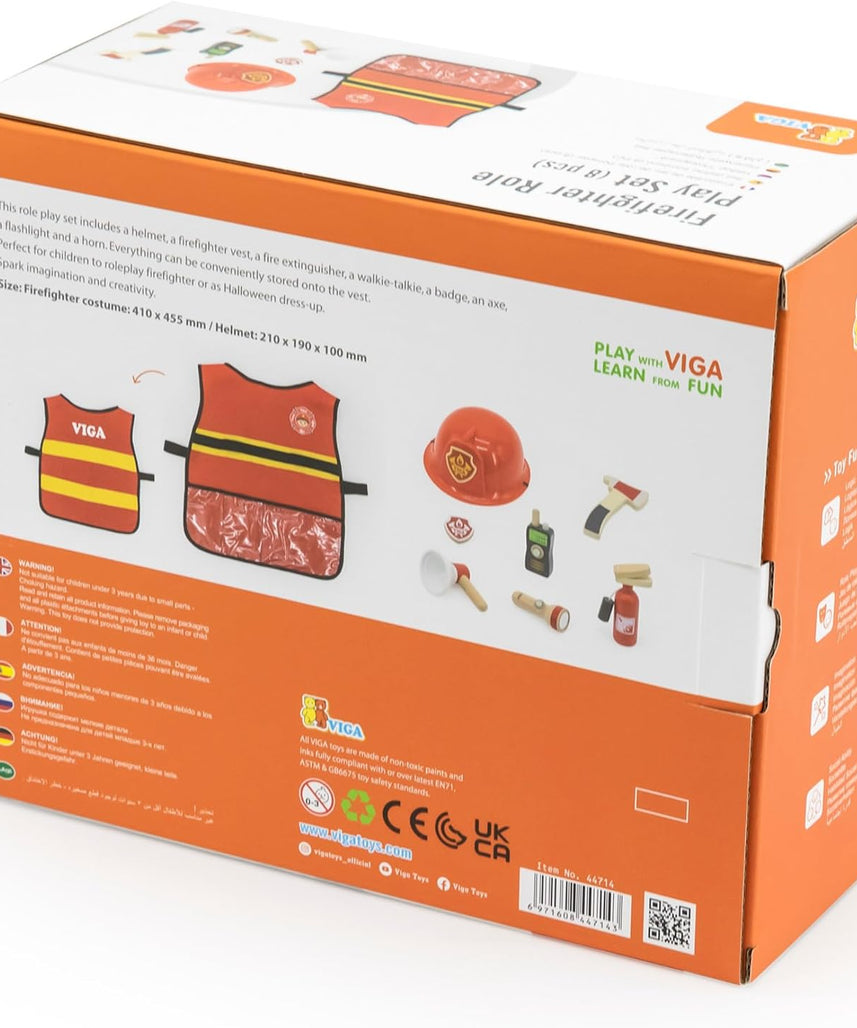Viga 44714 Little Firefighter Role Playset 8-Pieces