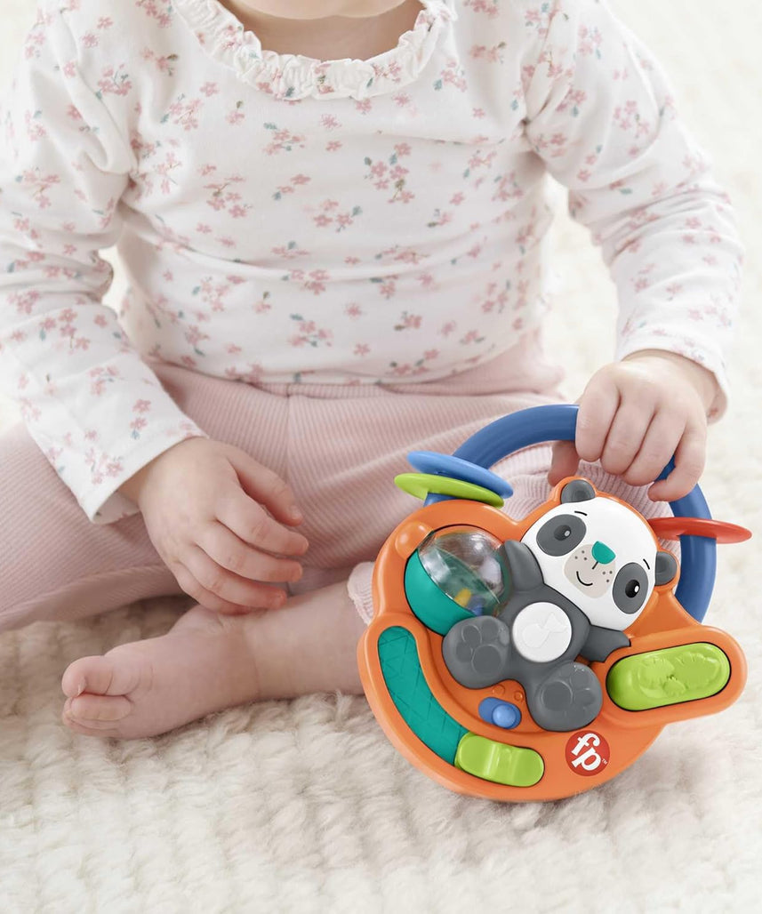 Fisher Price Hello Hands Play Kit HFJ93 Curated Infant Activity Toy Set 3 Toys Panda Penguin Animal Stackers Multi Colour for 6 Months and Up