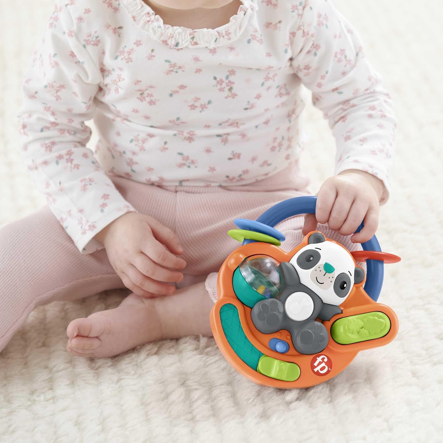 Fisher Price Hello Hands Play Kit HFJ93 Curated Infant Activity Toy Set 3 Toys Panda Penguin Animal Stackers Multi Colour for 6 Months and Up