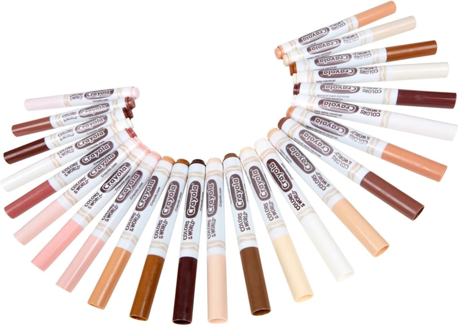 CRAYOLA Colours of the World Washable Markers - Assorted Colours (Pack of 24) | Colours That Represent Skin Tones from Around the World | Ideal for Kids Aged 3+